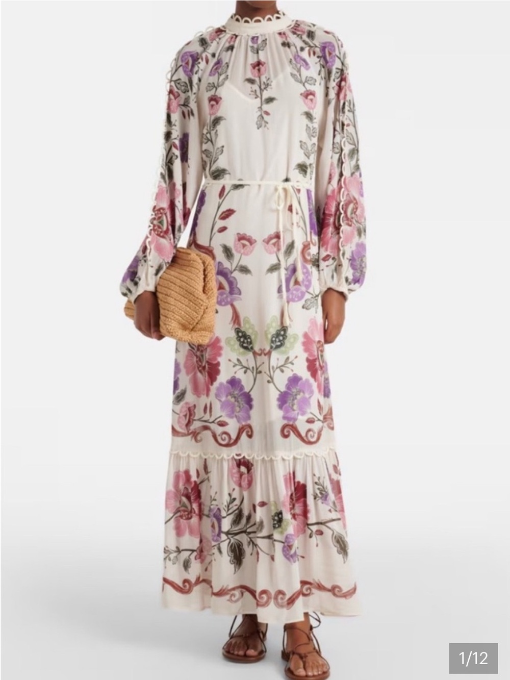 FARM Rio Rococo Flowers Cream Maxi Dress